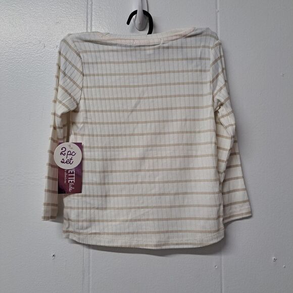 Nannete Stripe Printed Long Sleeve Shirt And Leggins Set Girls 2T - Picture 10 of 13